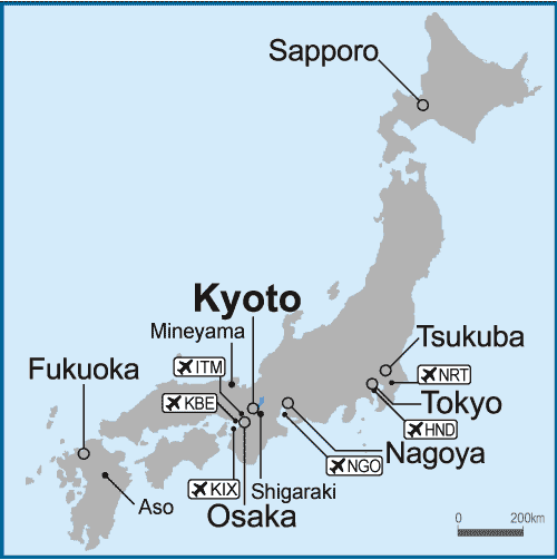 京大地磁気センター 日本地図